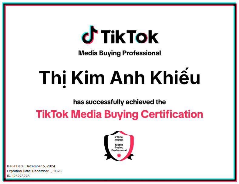 Chứng Chỉ Tiktok Ads