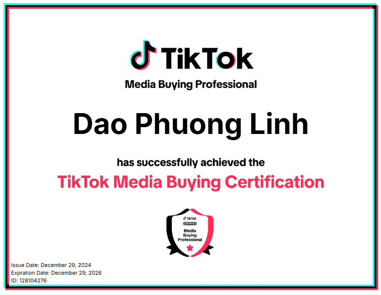 Chứng Chỉ Tiktok Ads Linh